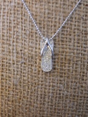 Rhinestone Flip Flop Sandal Necklace
